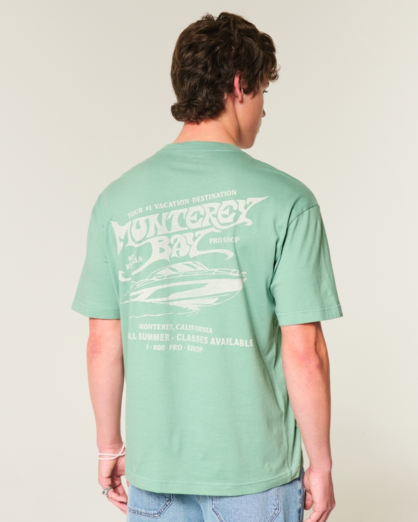 Boxy Monterey Bay Pro Shop Graphic Tee, Dark Mint Green view 2