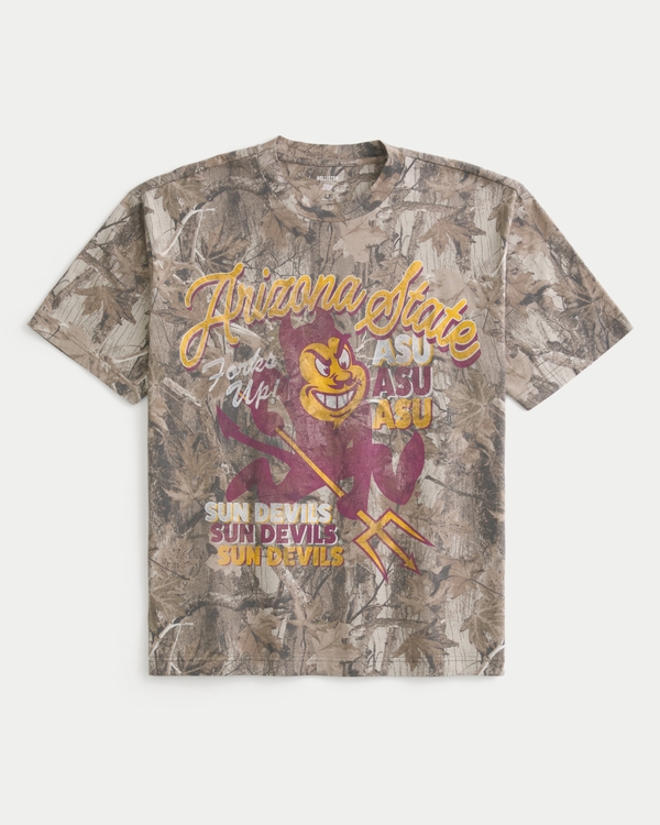 Boxy Arizona State Sun Devils Graphic Tee, Light Brown Camo view 1