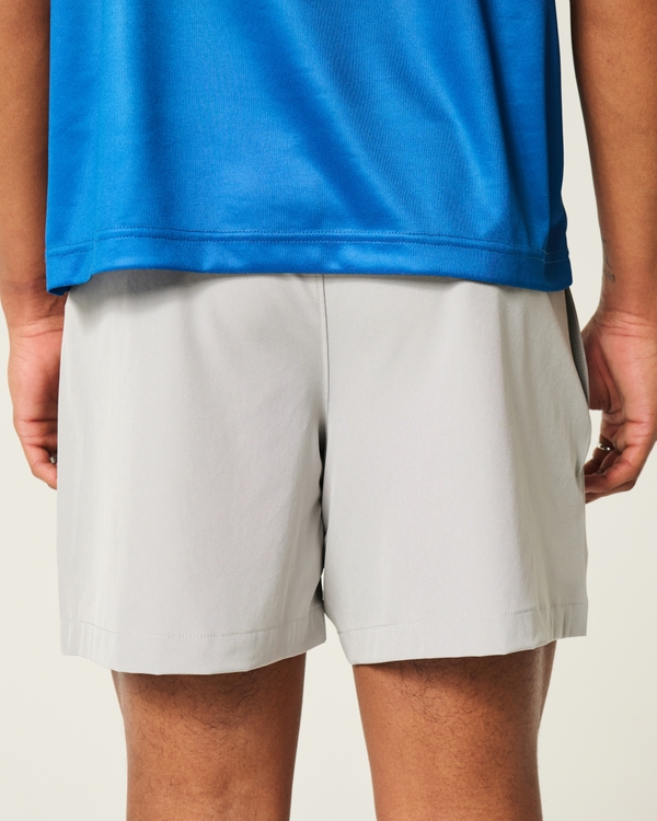 Mid-Thigh Hybrid Active Shorts, Gray view 2