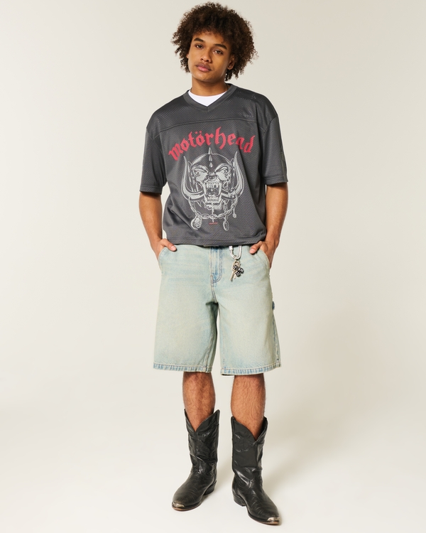 Baggy Denim Shorts, Tinted Light Medium view 2