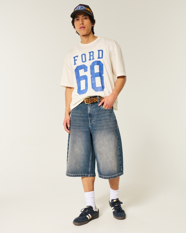 Medium Wash Denim Half Pants, Medium view 1