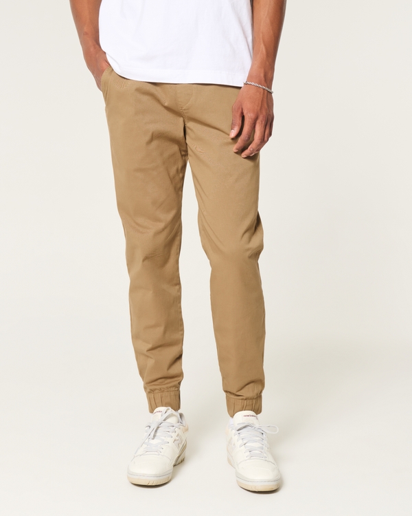 Relaxed Twill Joggers, Dark Khaki view 2