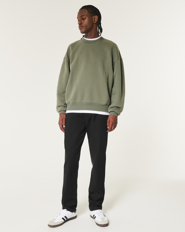 Slim Straight Chino Pants, Black view 1