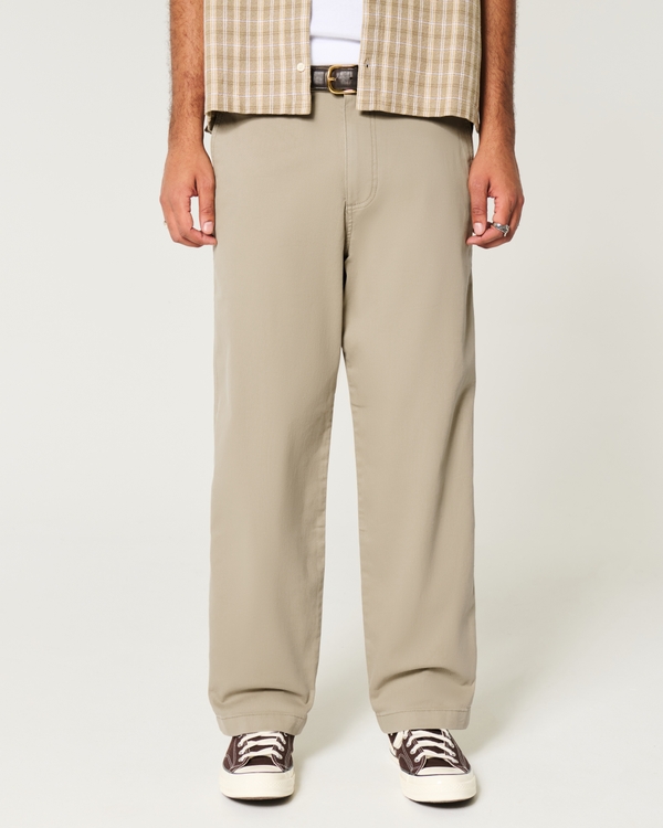 Baggy Chino Pants, Khaki view 2