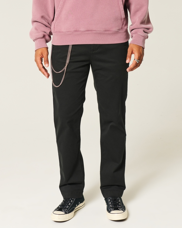 Slim Straight Chino Pants, Black view 2