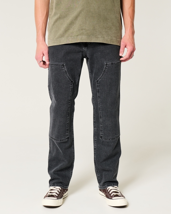 Washed Black Loose Carpenter Jeans, Washed Black Wash view 2