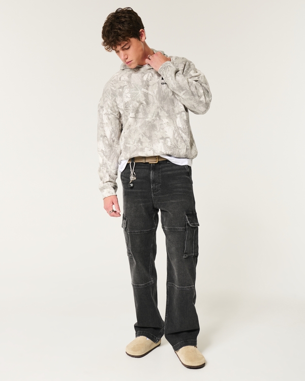 Washed Black Baggy Cargo Jeans, Wash Black view 1
