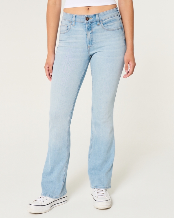 Curvy Mid-Rise Light Wash Boot Jeans, Medium view 2