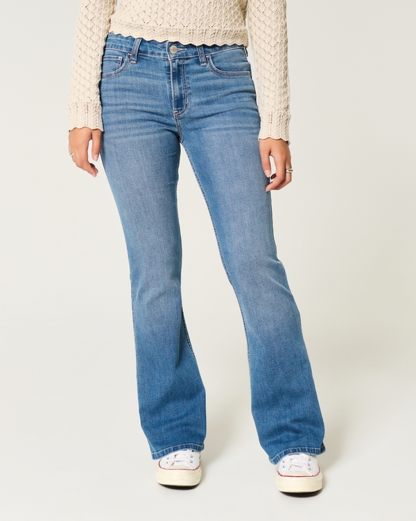 Mid-Rise Medium Wash Boot Jeans, Medium view 2