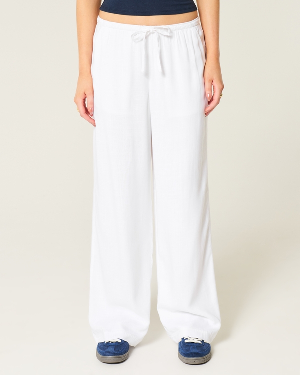 Low-Rise Baggy Pull-On Pants, White view 2