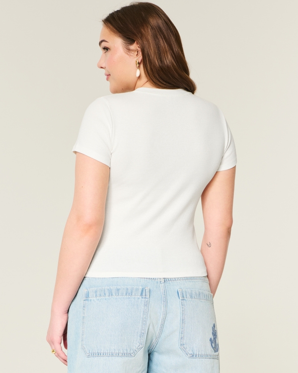 Ribbed Surf Club Graphic Baby Tee, Cloud White view 2