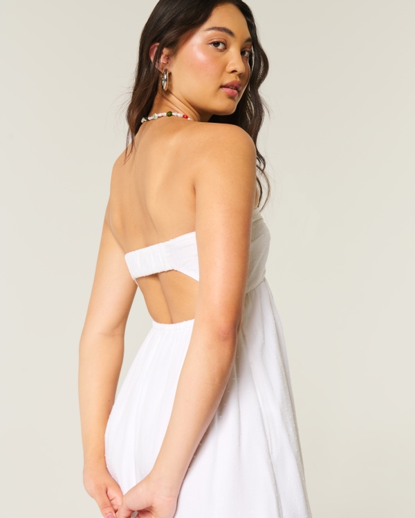 Strapless Twist Bust Maxi Dress, White view 2